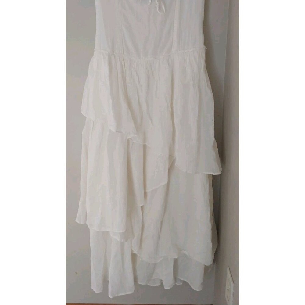 Romantic 100% Cotton Free People In My Dreams White Tiered Maxi Dress - Picture 6 of 10